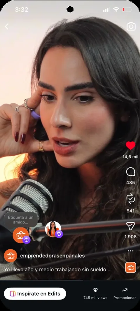 Captura de un video viral del podcast Emprendedoras en Pañales (1 de 4)